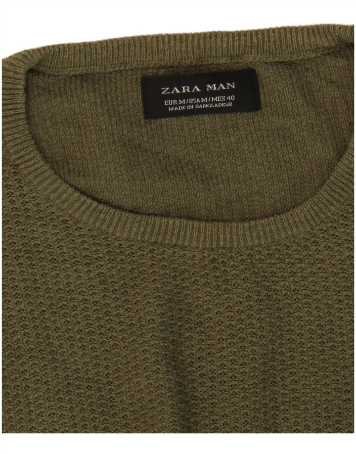 Ανδρικό πουλόβερ Zara Crew Neck Jumper Medium Khaki