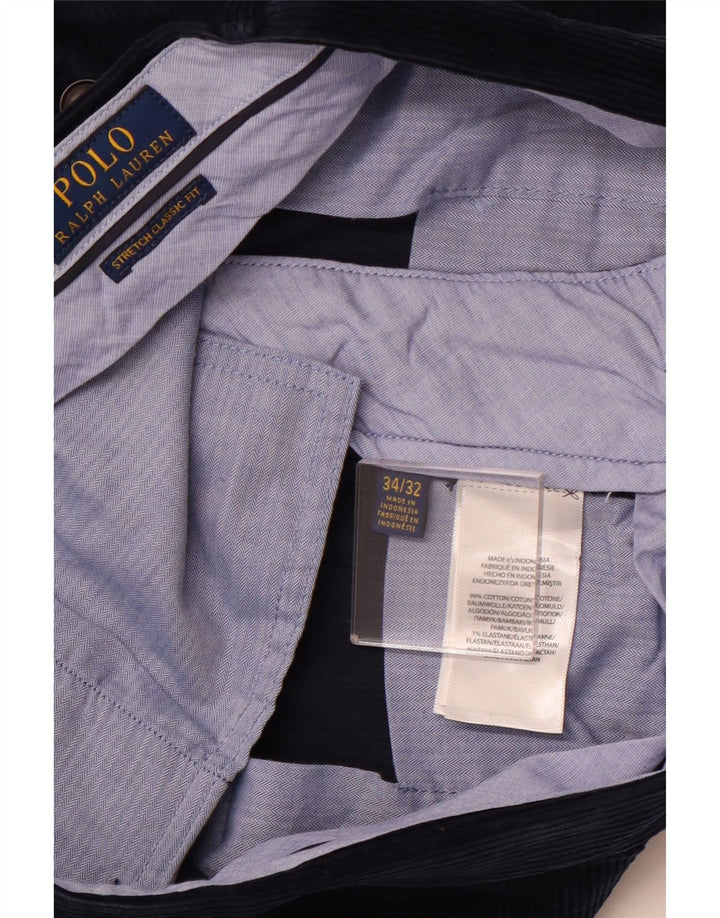POLO RALPH LAUREN Ανδρικό κοτλέ παντελόνι κλασικής εφαρμογής W34 L32 Navy Blue