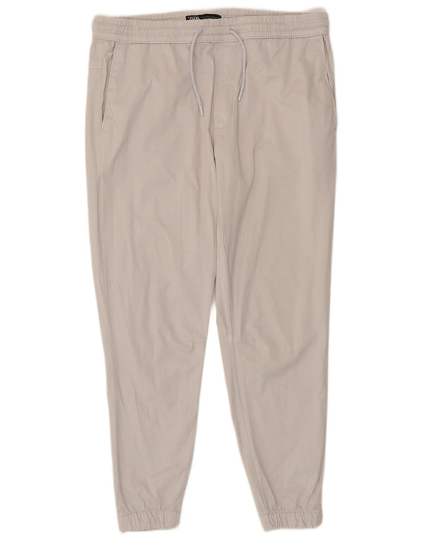 Zara Ανδρικό Joggers Chino Παντελόνι XL W38 L28 Μπεζ βαμβακερό