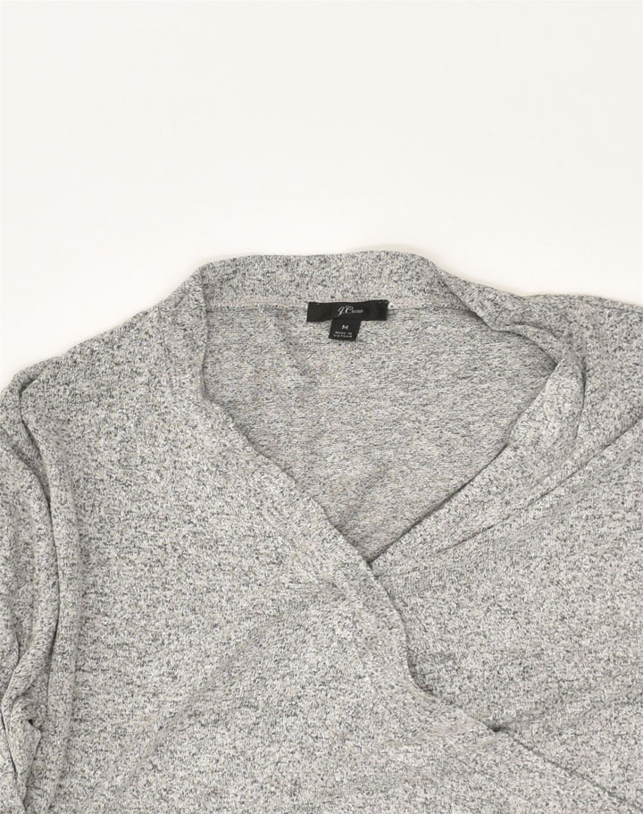 J. CREW Womens V-Neck Jumper Sweater UK 12 Medium Grey Viscose | Vintage J. Crew | Thrift | Second-Hand J. Crew | Used Clothing | Messina Hembry 