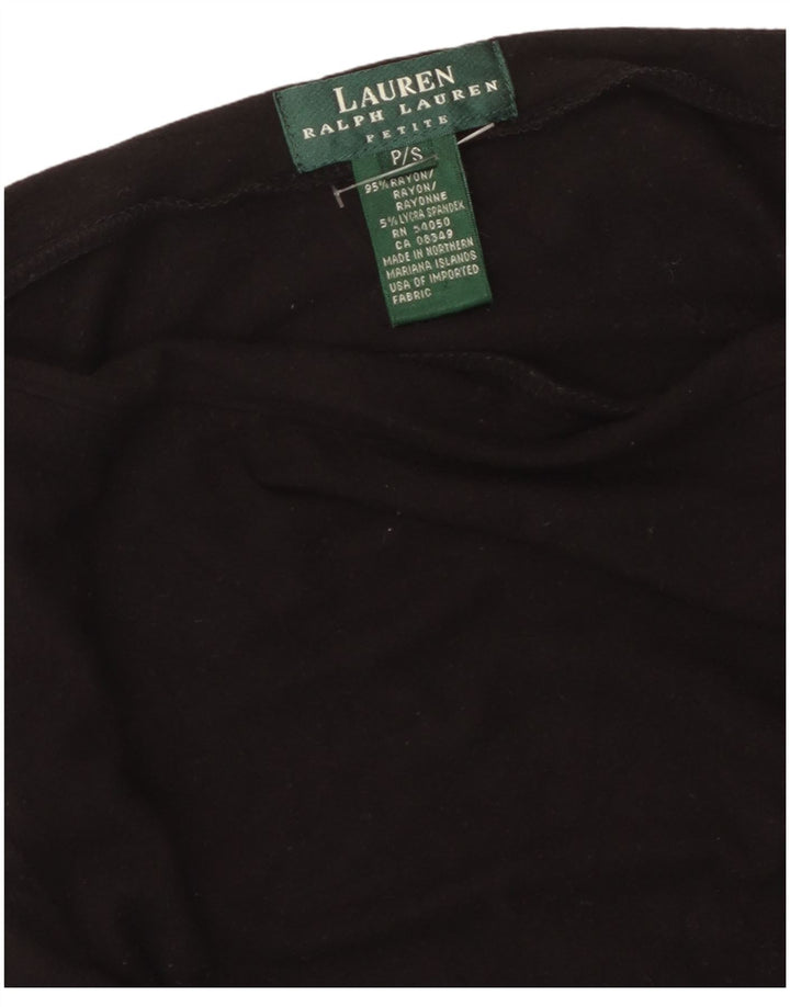 Ralph Lauren Γυναικείο Petite μακρυμάνικο τοπ UK 8 Small Black Rayon