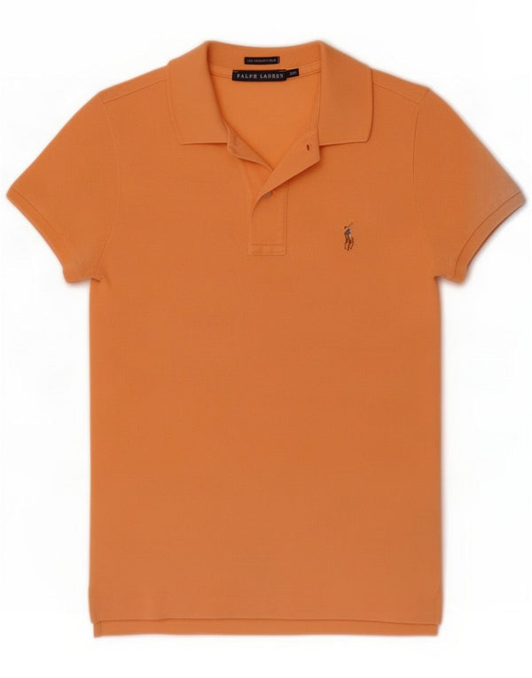 Ralph Lauren Γυναικεία Skinny Fit μπλουζάκι polo UK 10 Small Orange