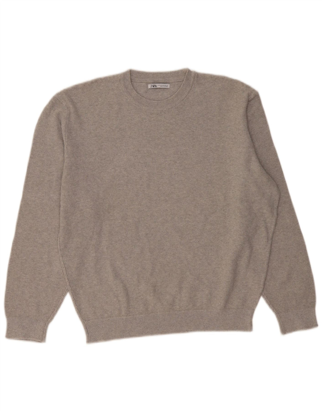 Zara Γυναικείο πουλόβερ με λαιμόκοψη UK 18 XL Γκρι