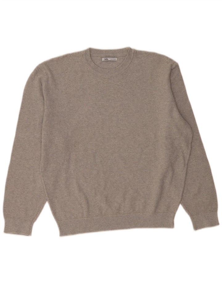 Zara Γυναικείο πουλόβερ με λαιμόκοψη UK 18 XL Γκρι