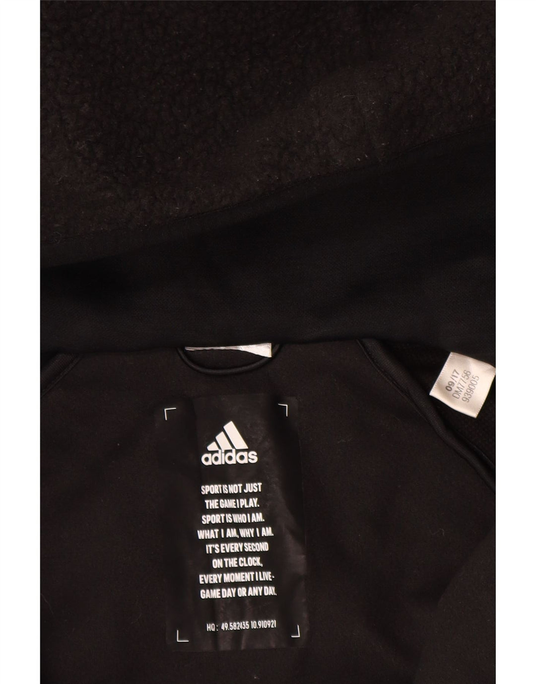 Ανδρικό μπουφάν ADIDAS με κουκούλα Fleece UK 38 Medium Black
