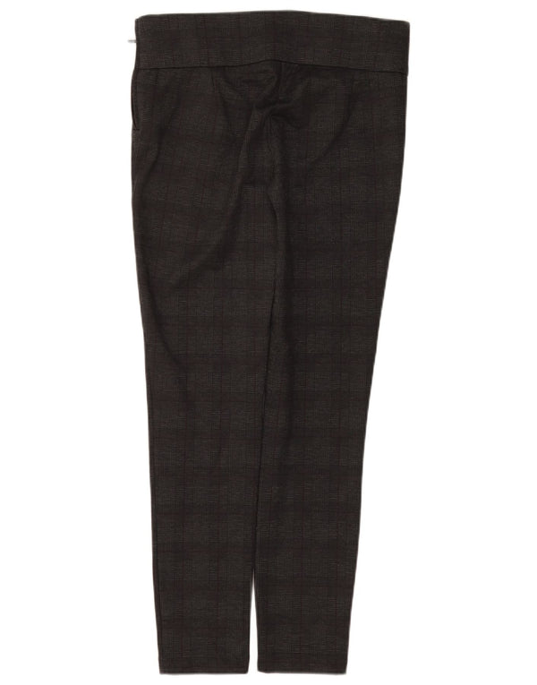 ZARA Γυναικείο Ψηλόμεσο Λεπτό Καθαρό Παντελόνι Μεγάλο W30 L28 Γκρι Check