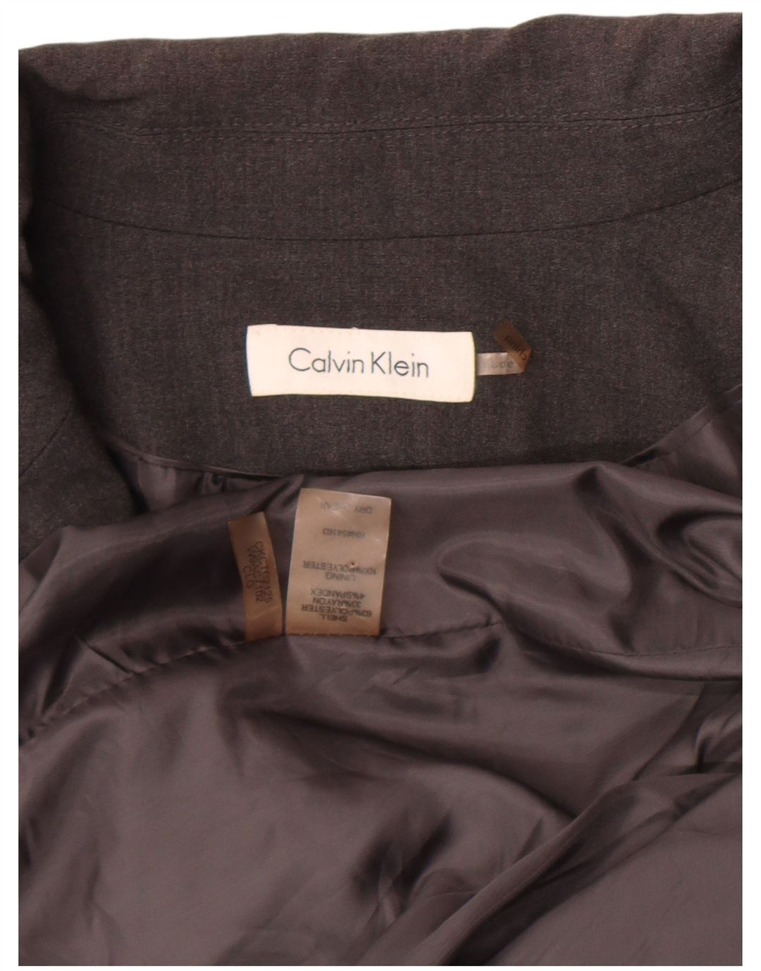 Calvin Klein Γυναικείο σακάκι 1 κουμπιού UK 20 2XL Grey Polyester
