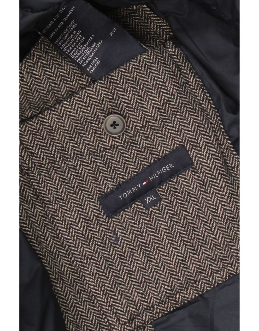 Tommy Hilfiger Ανδρικό μπουφάν με επένδυση UK 44 2XL Γκρι μαλλί ψαροκόκαλο