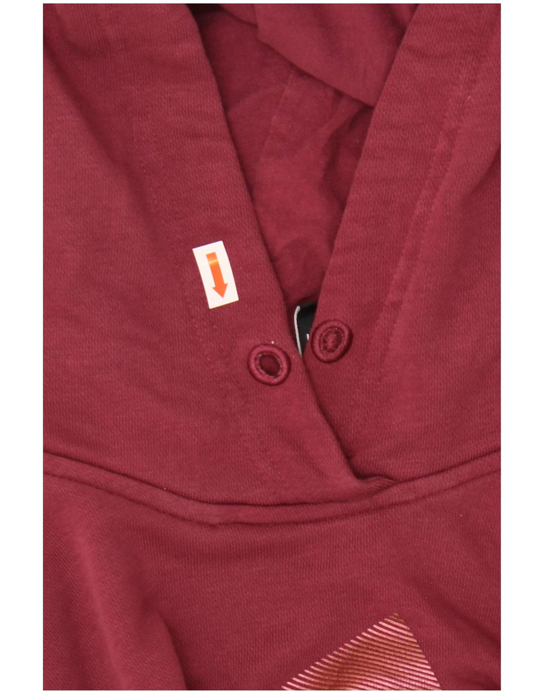 Γυναικεία ADIDAS Oversized Crop Graphic Hoodie Jumper UK 8/10 Small Burgundy