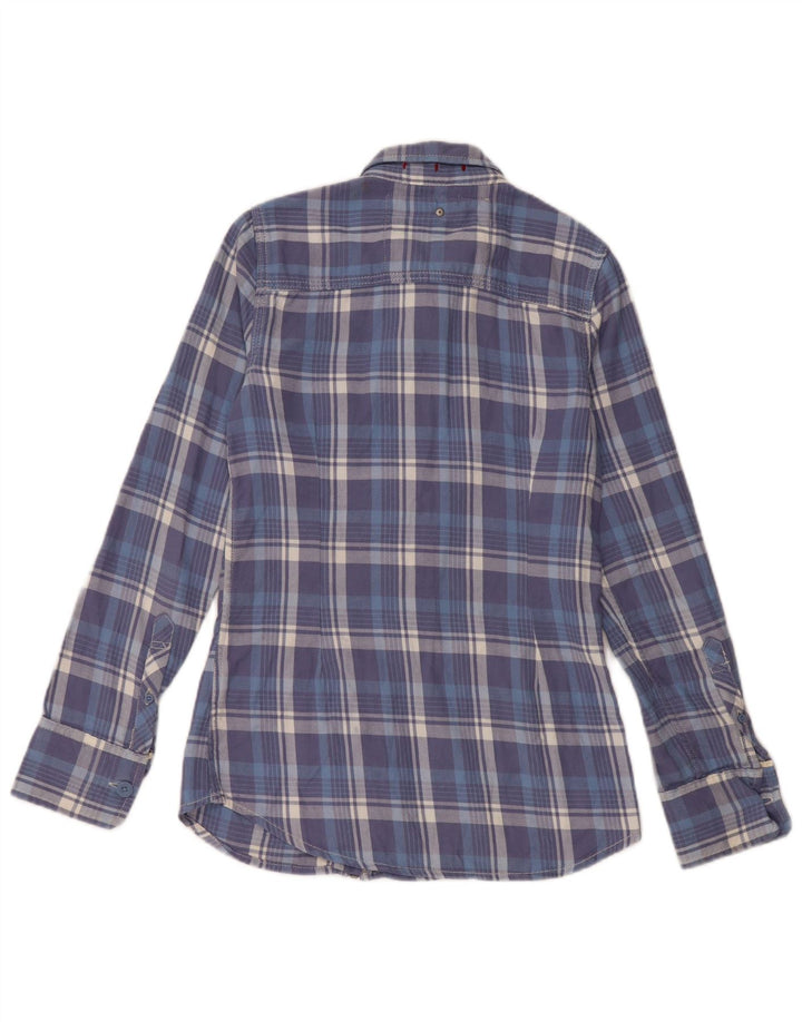 Γυναικείο φανελένιο πουκάμισο SUPERDRY UK 6 XS Blue Check Cotton