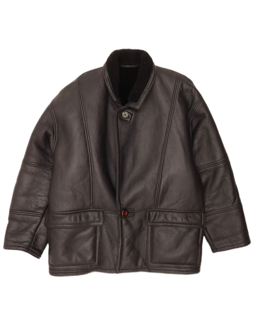 Vintage Ανδρικό Shearling Jacket IT 48 Medium Black