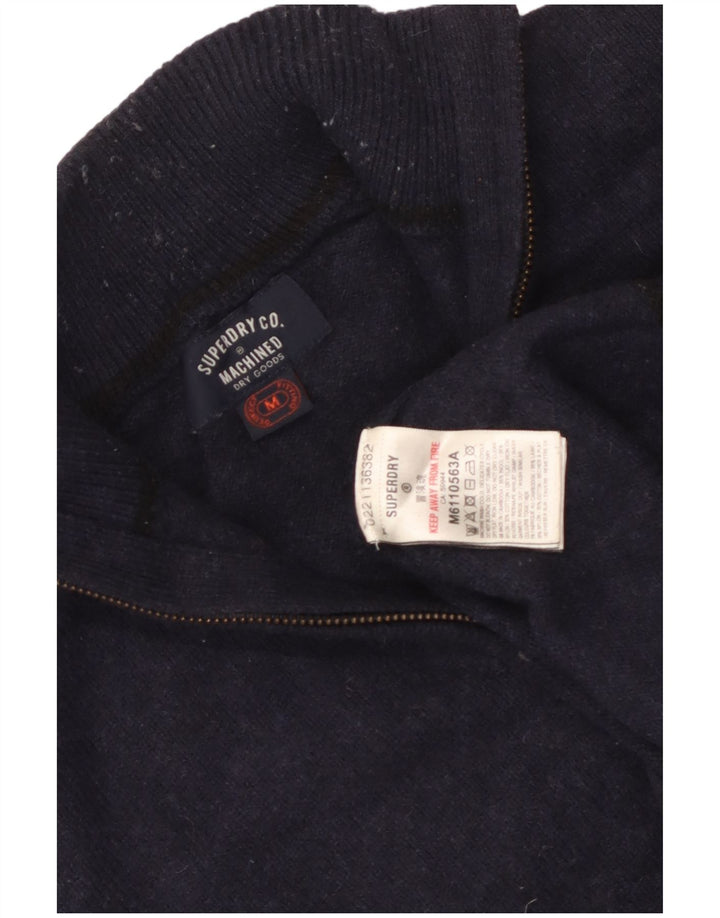 Γυναικείο πουλόβερ με φερμουάρ Superdry UK 14 Medium Navy Blue Wool