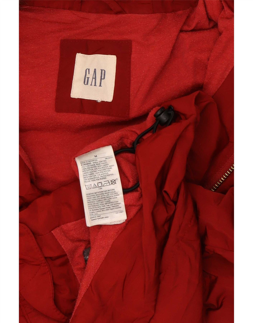 Gap Γυναικεία κουκούλα με επένδυση Gilet UK 14 Medium Red Polyester