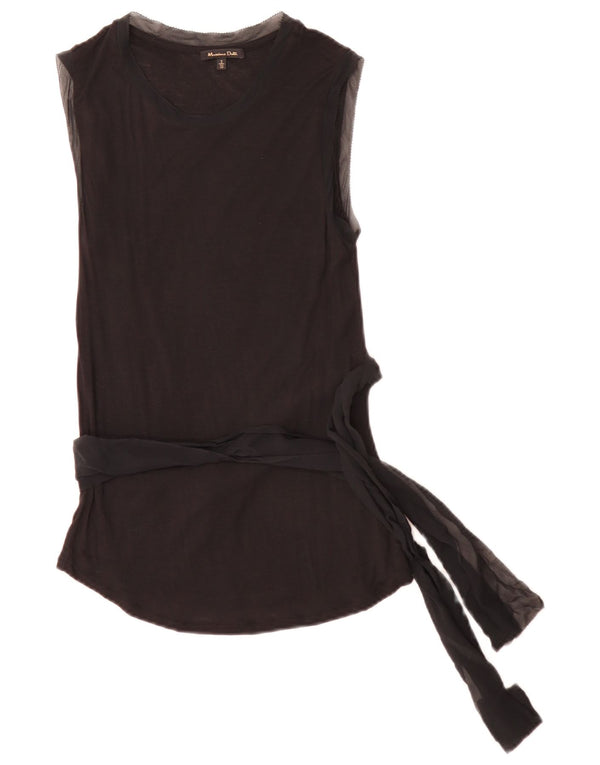 Massimo Dutti Γυναικεία Αμάνικη Μπλούζα Τοπ UK 10 Small Black