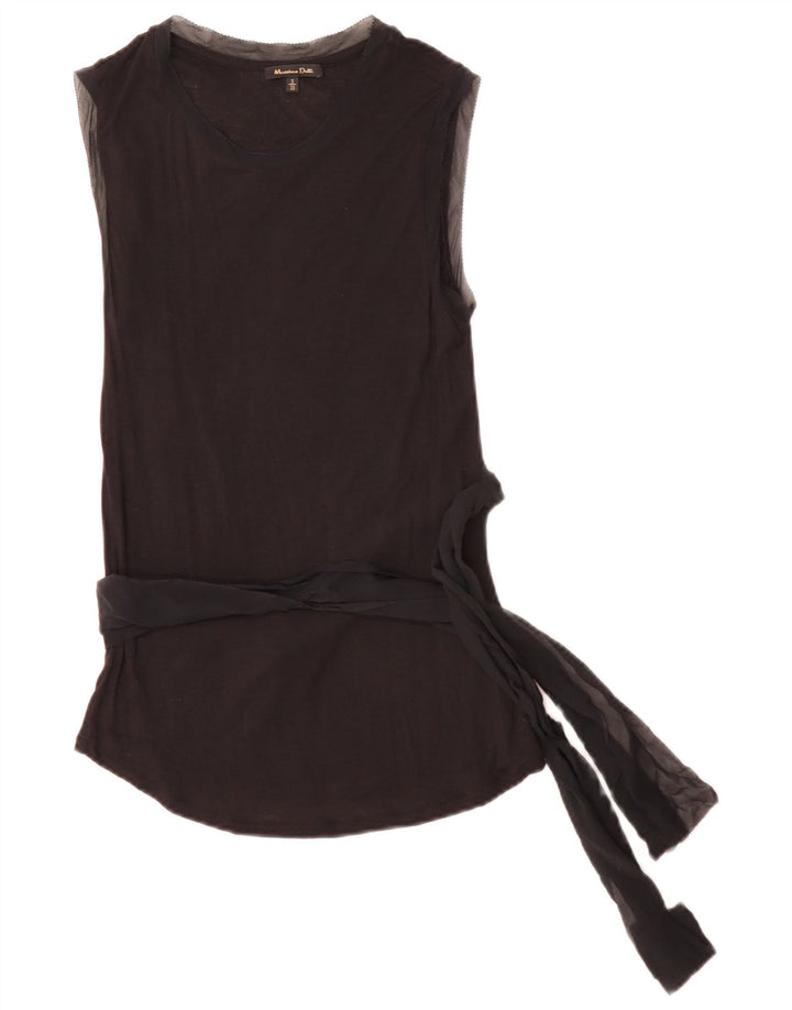 Massimo Dutti Γυναικεία Αμάνικη Μπλούζα Τοπ UK 10 Small Black