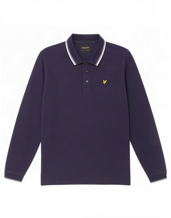 Lyle & Scott Ανδρικό μακρυμάνικο μπλουζάκι πόλο XL Navy Blue βαμβακερό