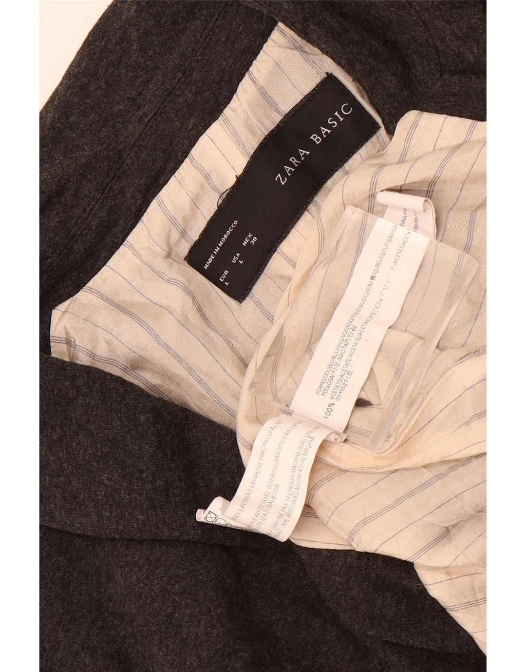 Zara Γυναικείο Μπουφάν 1 Κουμπί Blazer UK 14 Large Grey Acetate