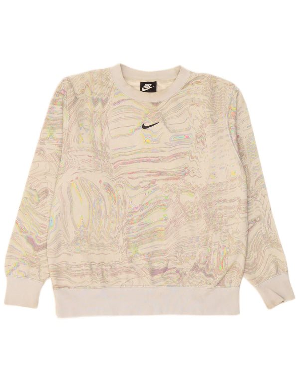 Γυναικείο φούτερ με αφηρημένο σχέδιο Nike Jumper UK 10 Small Off White