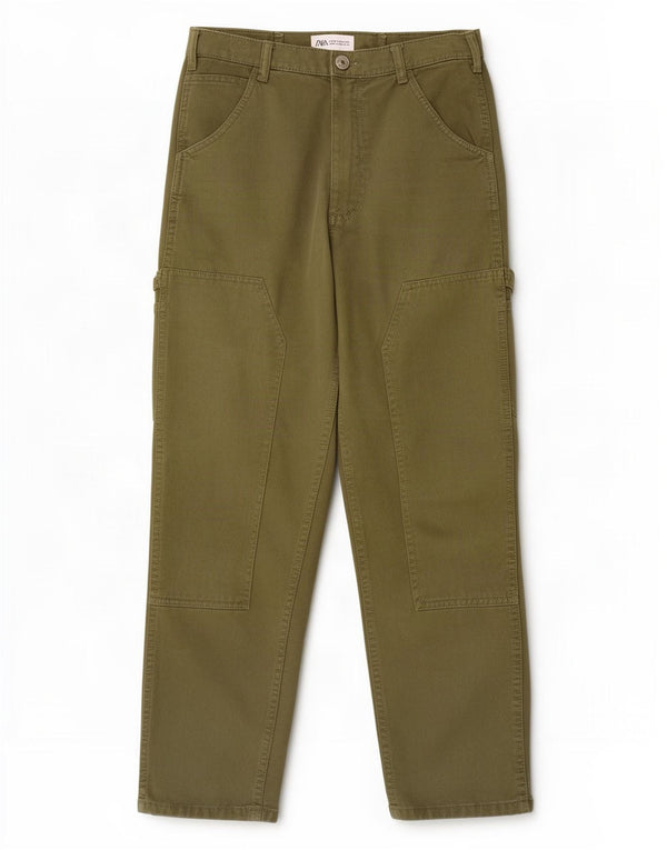 Zara Γυναικείο κωνικό παντελόνι Cargo EU 38 Small W28 L26 Green