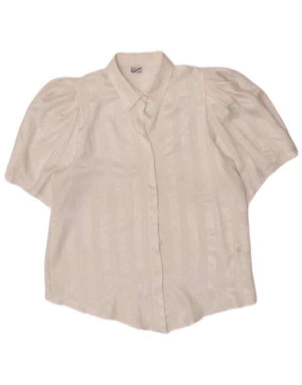 Primavera Firenze Γυναικεία See Through Μπλούζα UK 16 Large White ριγέ