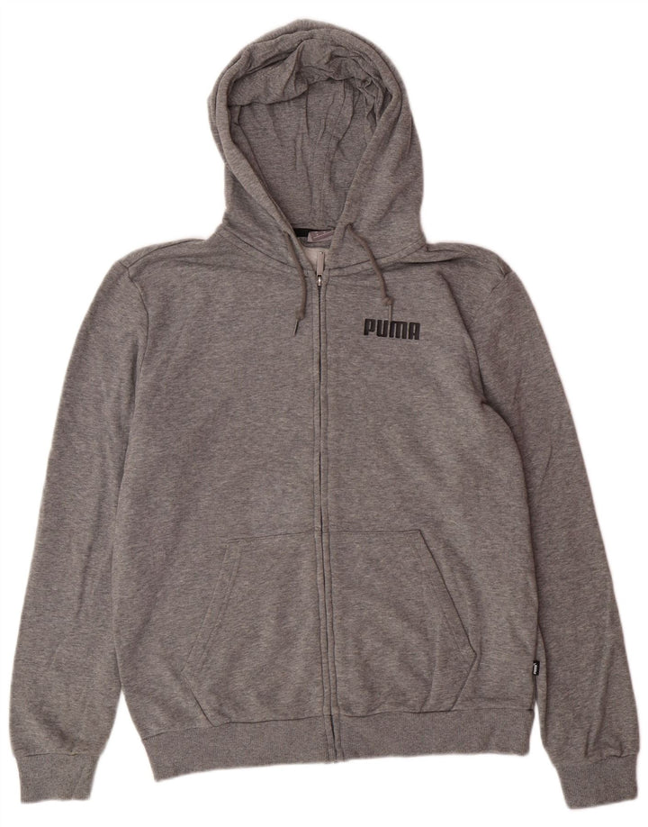 Ανδρικό πουλόβερ με κουκούλα με φερμουάρ PUMA μεσαίο βαμβακερό γκρι