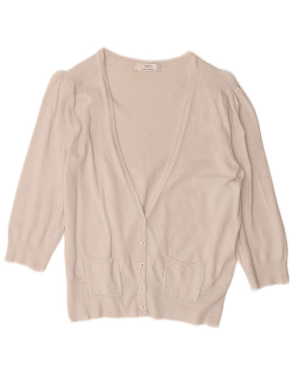Marks & Spencer Γυναικείο πουλόβερ ζακέτα με 3/4 μανίκια UK 14 Medium Off White