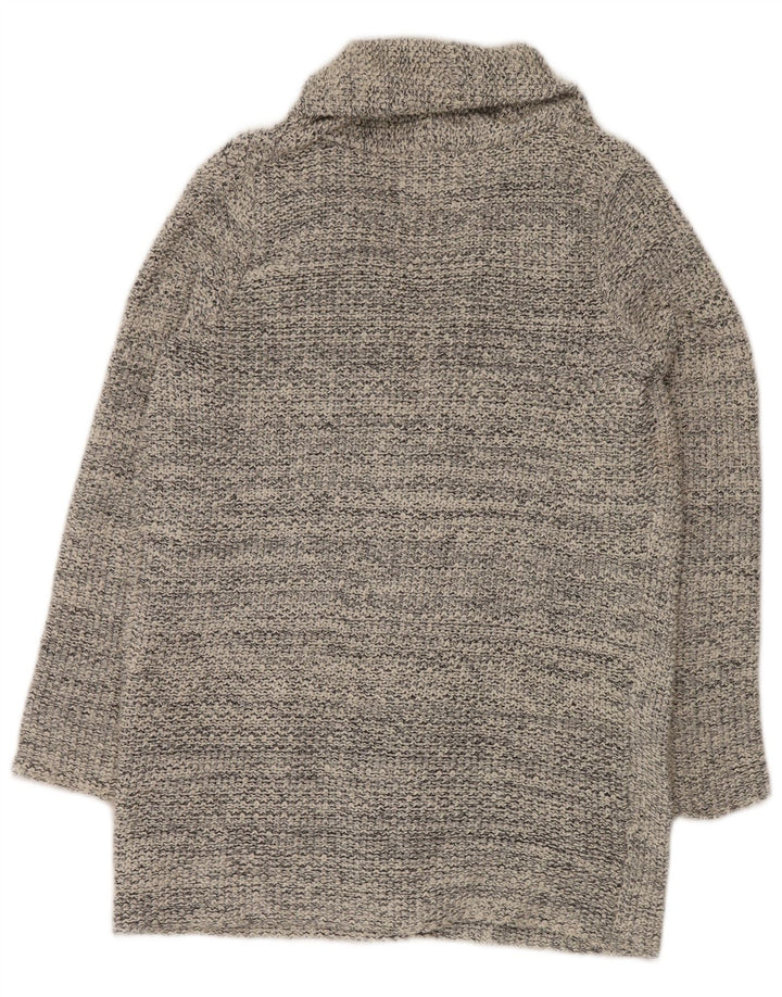 Zara Γυναικείο ανοιχτό πουλόβερ ζακέτα UK 14 Medium Grey Flecked