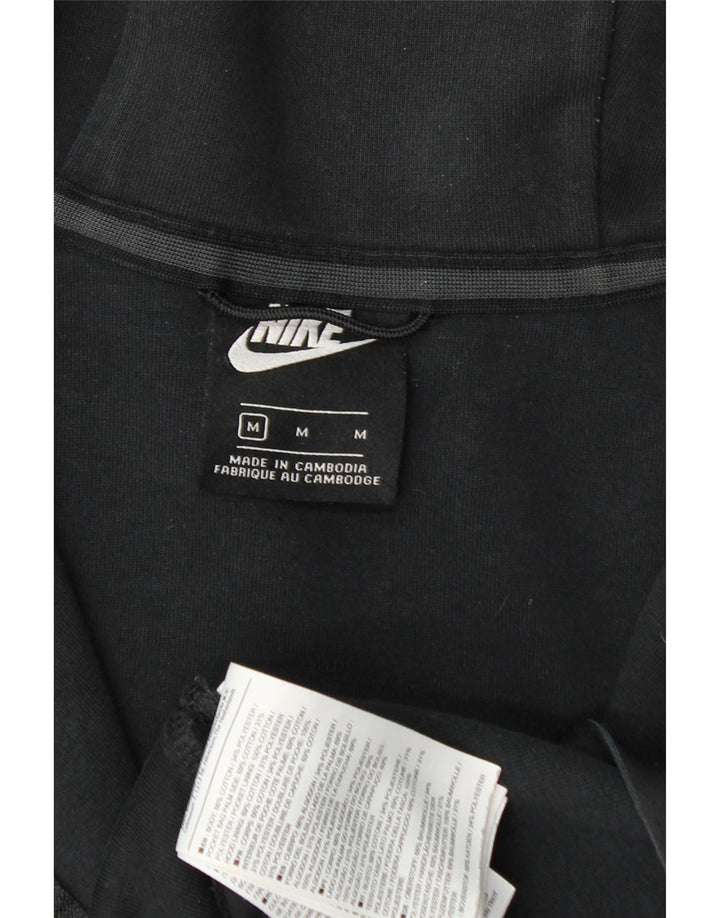 Ανδρικό πουλόβερ Nike με φερμουάρ, μεσαίο μαύρο βαμβακερό