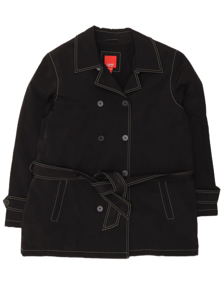 Esprit Womens Sherpa Pea Coat UK 18 XL Μαύρος Πολυεστέρας