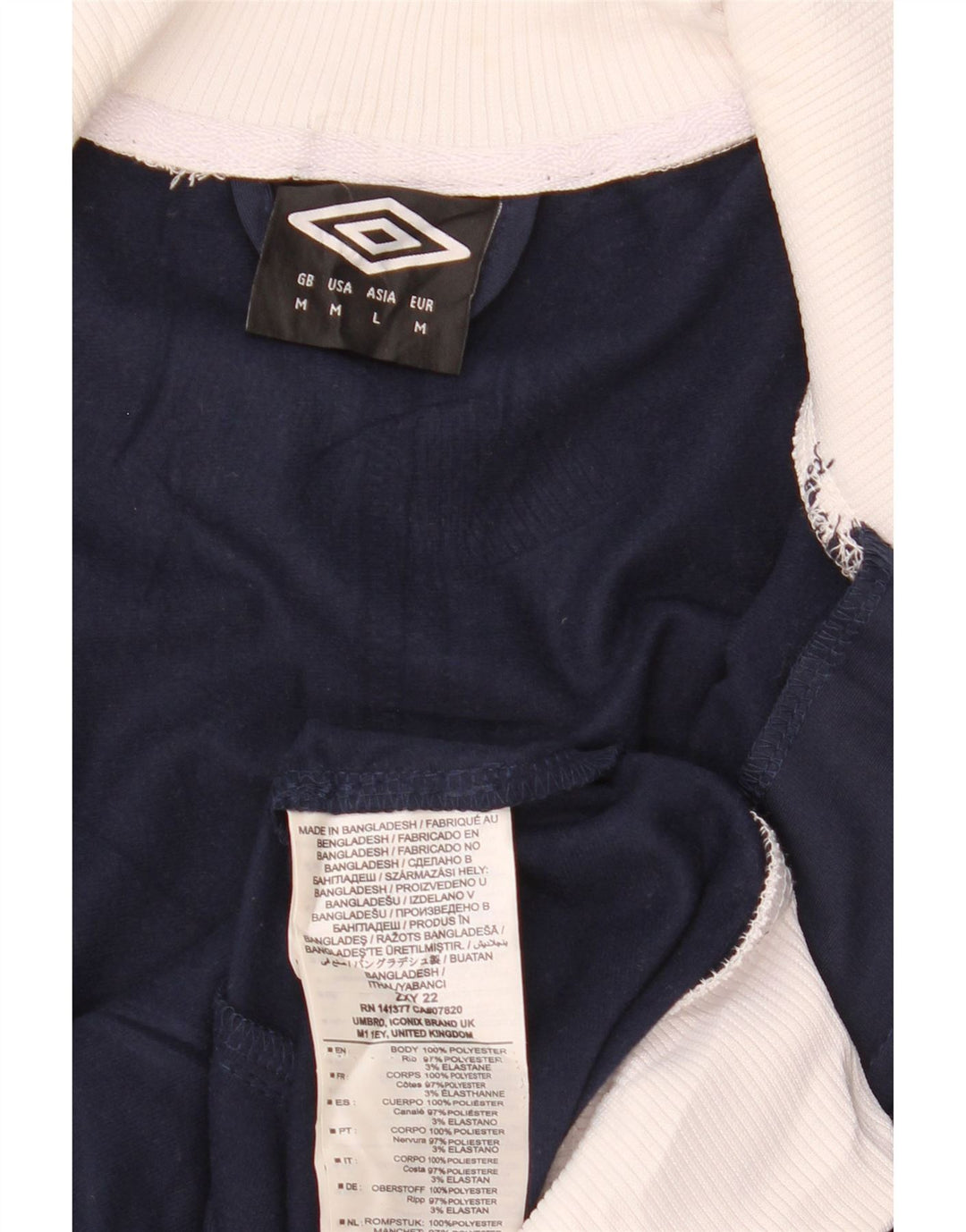 Ανδρική αθλητική φόρμα γραφικών UMBRO Μπουφάν με μεσαίο μπλε ναυτικό χρώμα