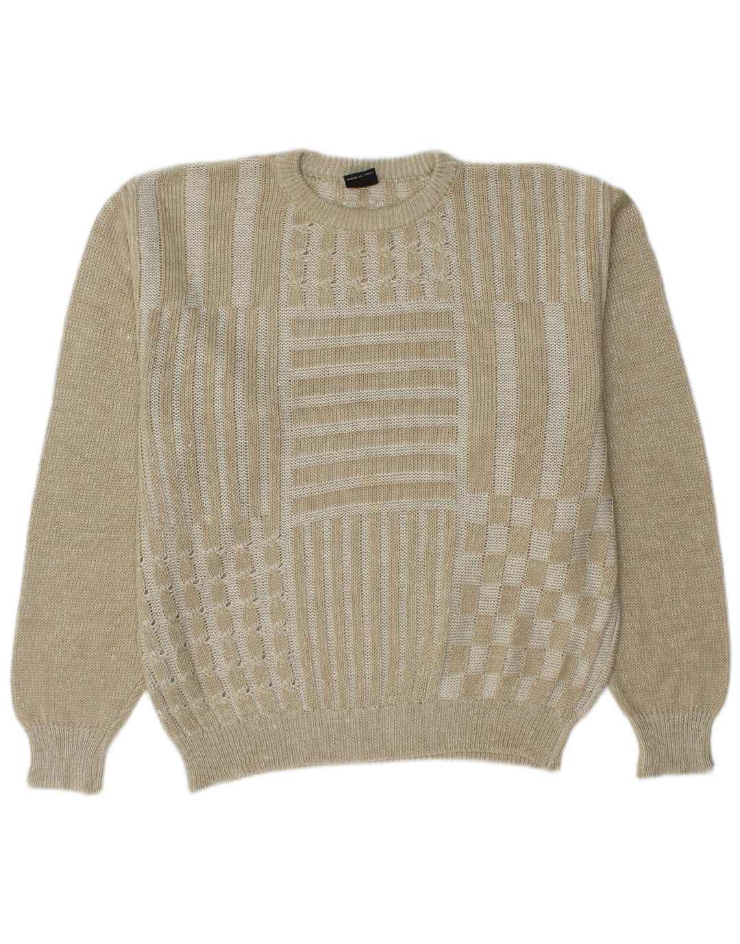 Ανδρικό πουλόβερ COBRA Crew Neck Jumper IT 50 Medium Beige Patchwork