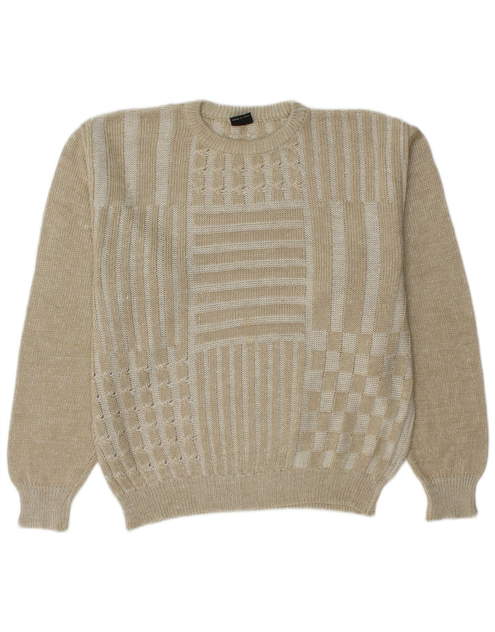 Ανδρικό πουλόβερ COBRA Crew Neck Jumper IT 50 Medium Beige Patchwork