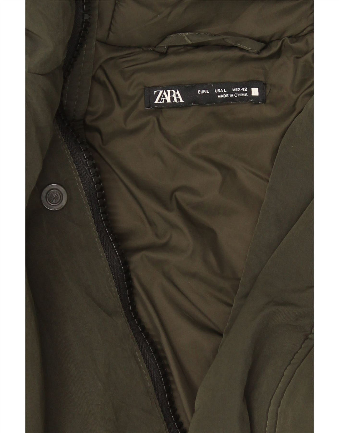 Zara Ανδρικό παλτό με κουκούλα UK 40 Large Green