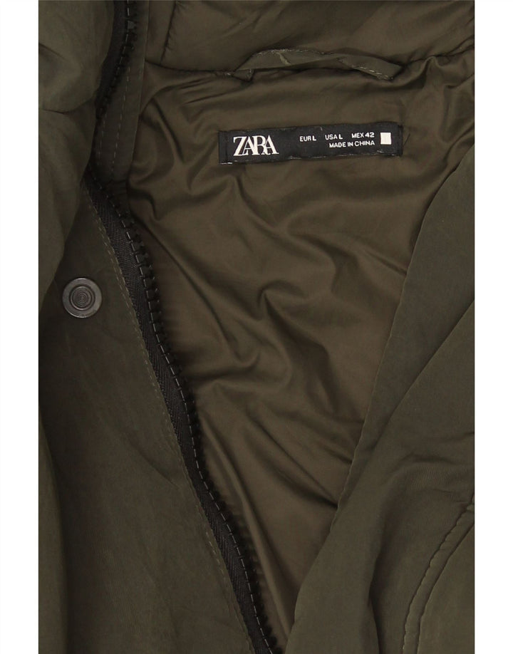 Zara Ανδρικό παλτό με κουκούλα UK 40 Large Green