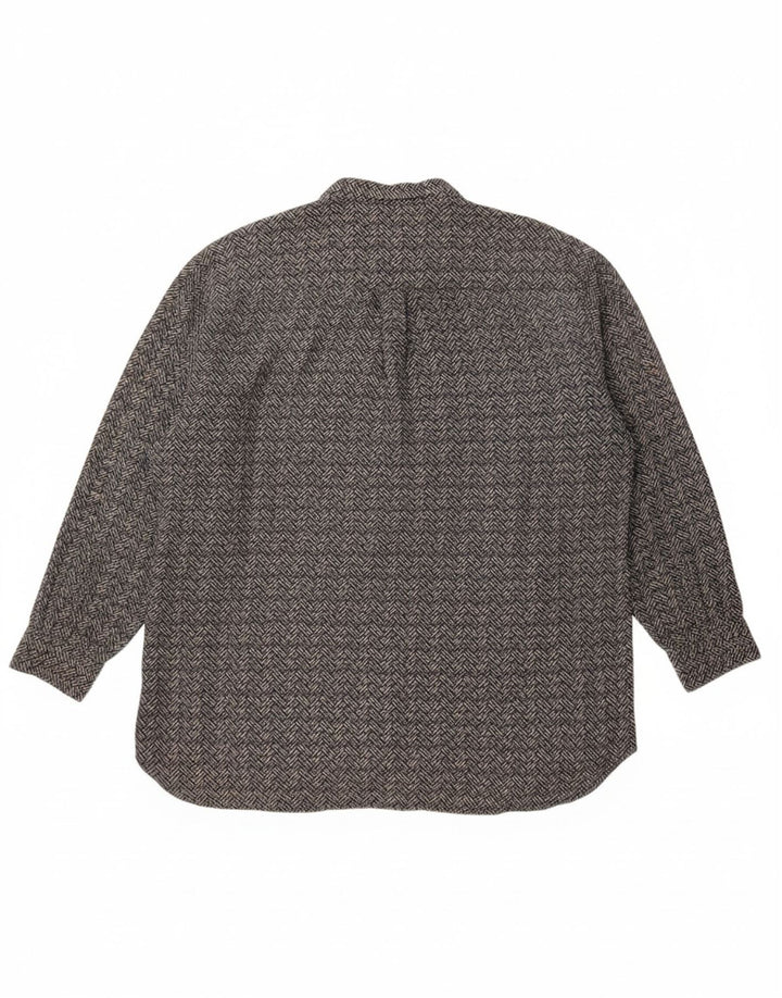VINTAGE Mens Shirt XL Grey Geometric