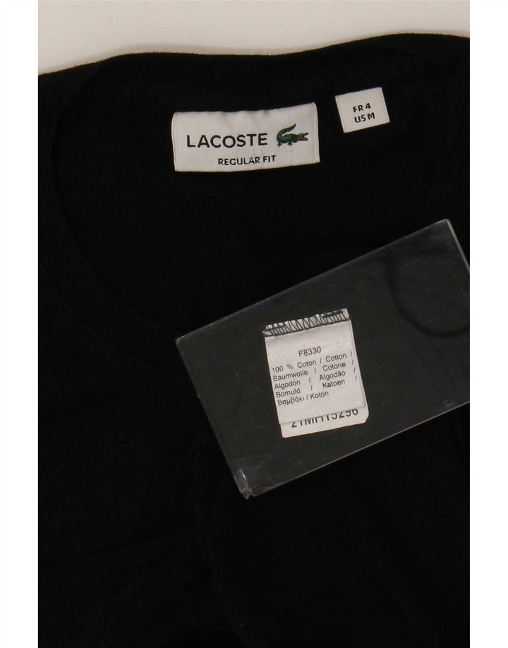 Ανδρικό T-Shirt Lacoste κανονική εφαρμογή Top size 4 Μεσαίο μαύρο βαμβακερό
