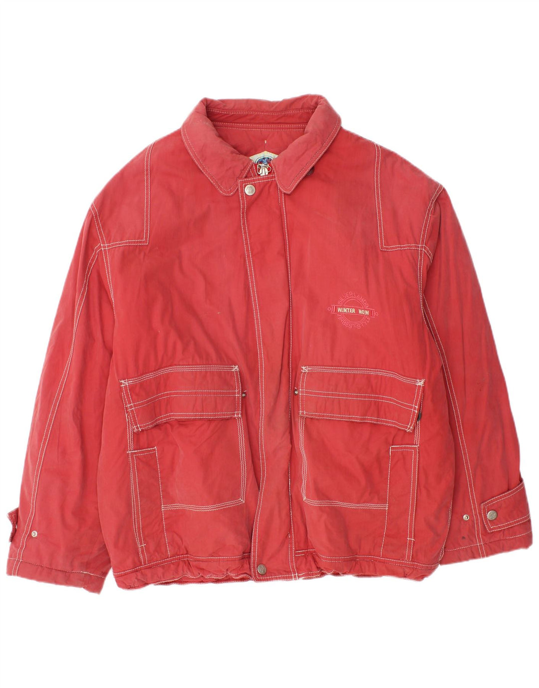 Vintage Ανδρικό Μπουφάν Windbreaker UK 42 XL Κόκκινο