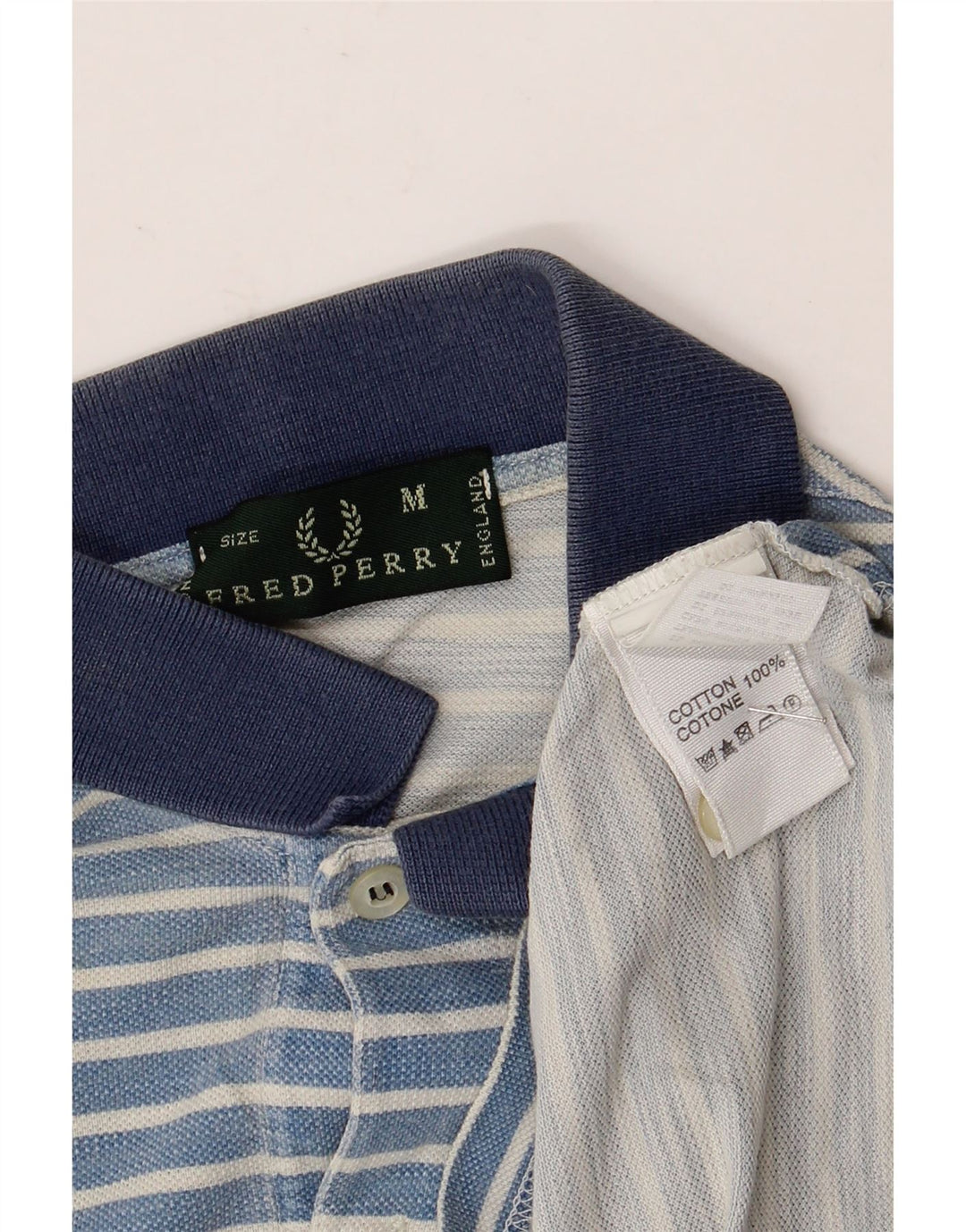 Fred Perry Ανδρικό πουκάμισο πόλο με μεσαίο μπλε βαμβακερό ριγέ