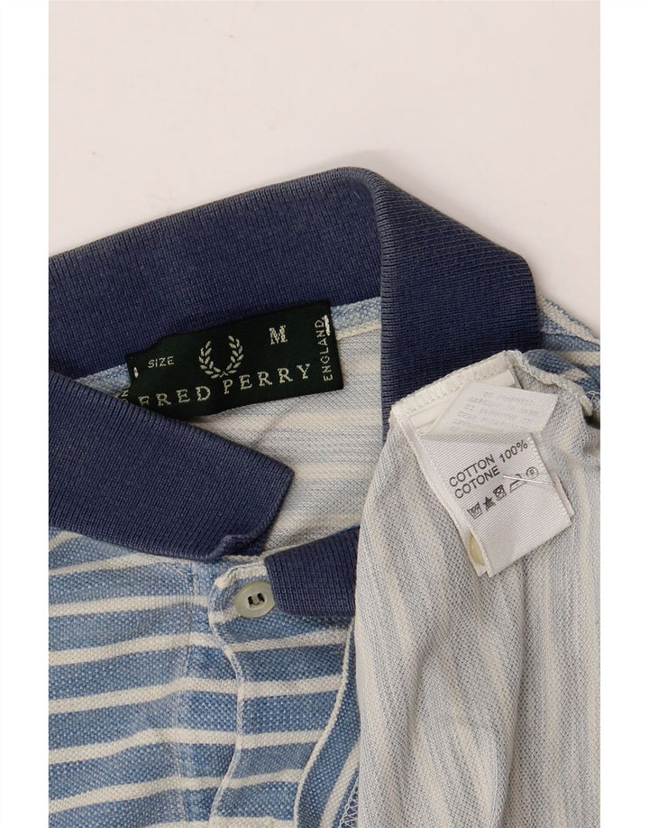 Fred Perry Ανδρικό πουκάμισο πόλο με μεσαίο μπλε βαμβακερό ριγέ