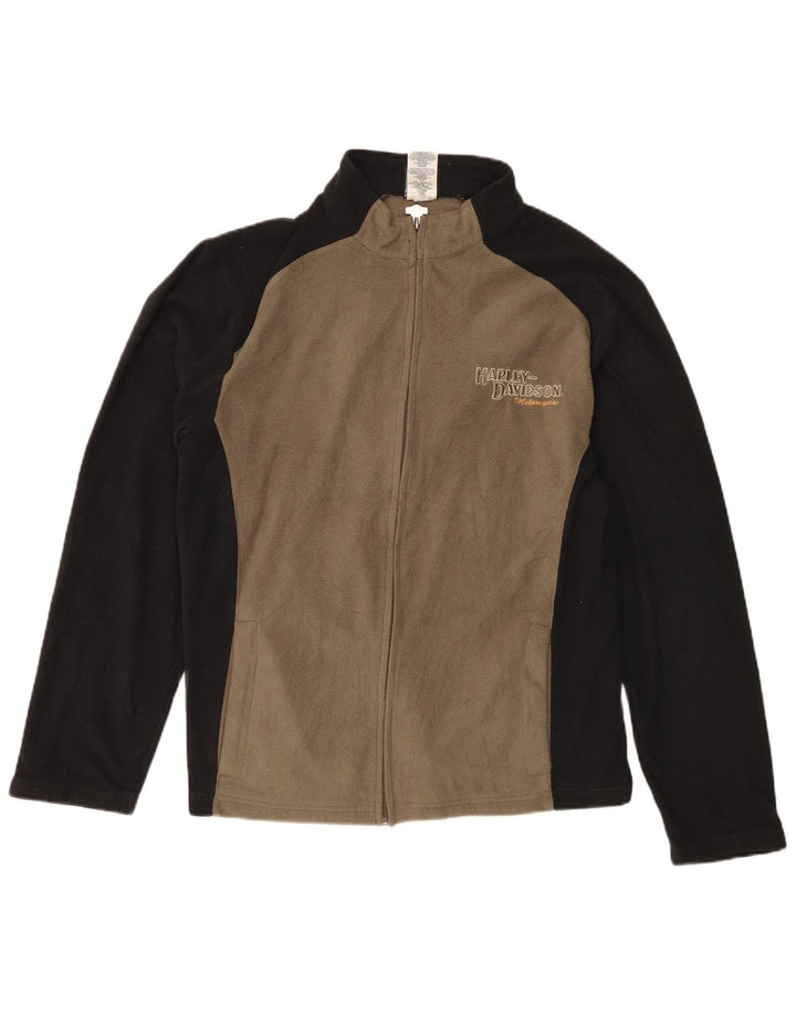 Ανδρικό μπουφάν Harley Davidson Fleece UK 38 Medium Khaki Colorblock Πολυεστέρας