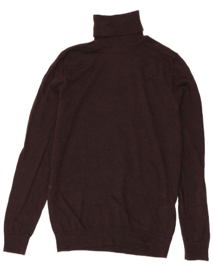 Ανδρικό πουλόβερ Reiss Roll Neck, Μαλλί μεσαίο μπορντό