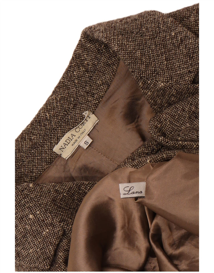 Vintage γυναικείο πανωφόρι UK 10 Small Beige Flecked Wool