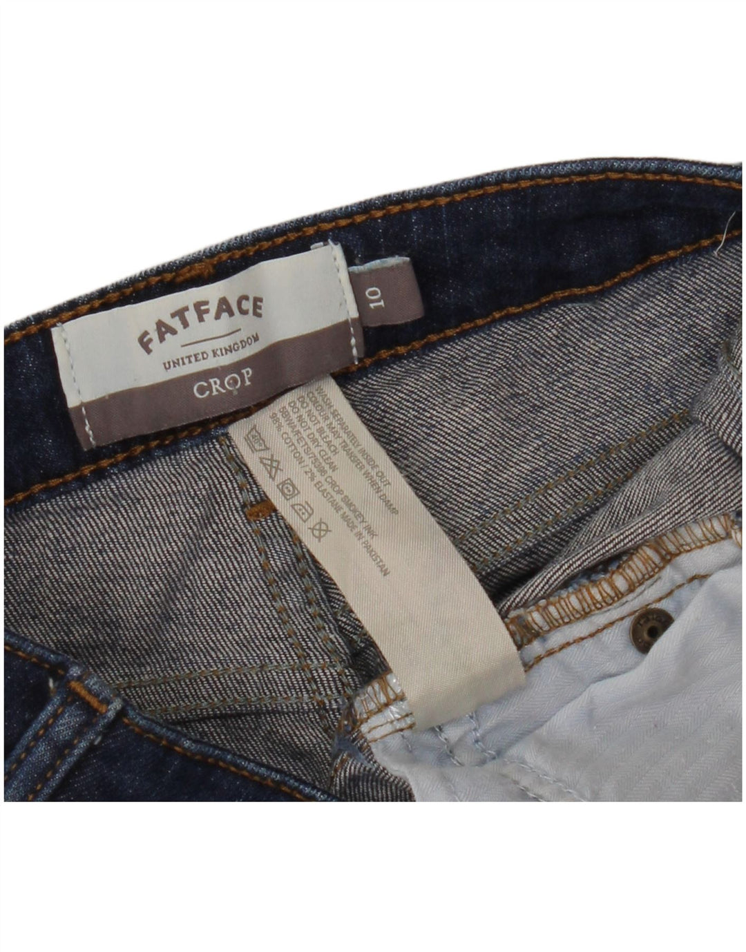 Fat Face Γυναικείο Slim Cropped Jeans UK 10 Small W30 L24 Blue Cotton