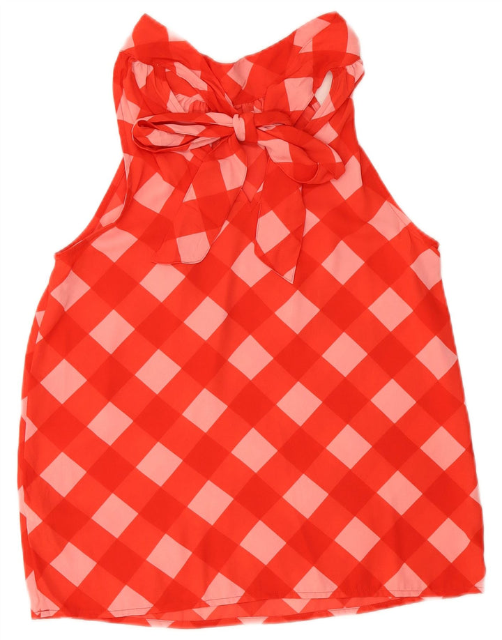 J. Crew γυναικείο παπιγιόν κορυφαίο US 00 2XS Red Gingham Polyester