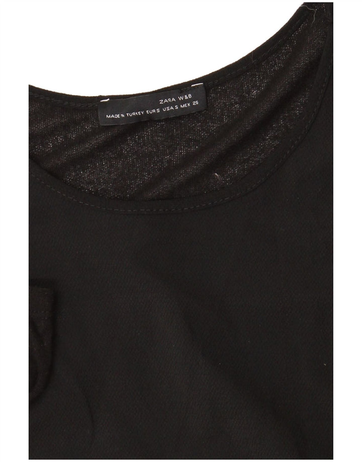 Zara Γυναικείο μακρυμάνικο Maxi Φόρεμα UK 10 Small Black