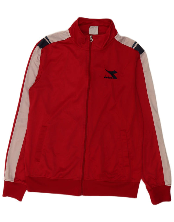 DIADORA Γυναικεία αθλητική φόρμα Top Jacket UK 16 Large Red Colourblock Polyester
