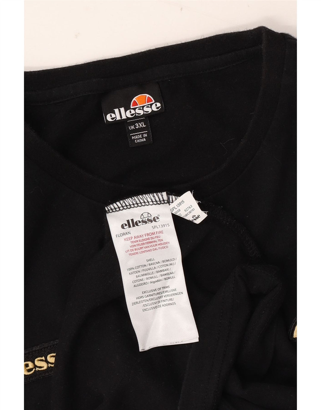 ELLESSE Ανδρικό T-Shirt Top 3XL Μαύρο βαμβακερό