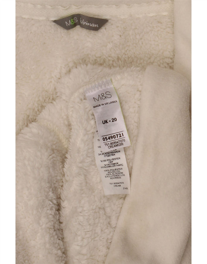 Marks & Spencer Γυναικείο Fleece Jacket UK 20 2XL Λευκό βαμβακερό