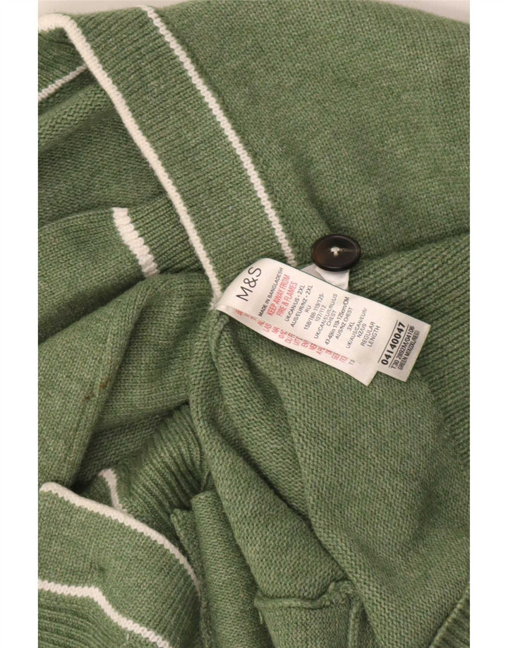 Ανδρικό πουλόβερ ζακέτα Marks & Spencer 2XL πράσινο πολυεστέρα