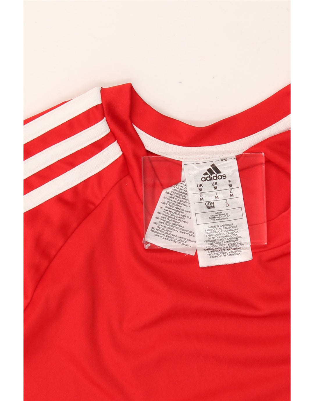 ADIDAS Mens Aeroready T-Shirt Top Medium Red Polyester Vintage Adidas and Second-Hand Adidas from Messina Hembry 